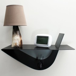 chevet mural noir table de chevet suspendue design table de nuit moderne vecteur design