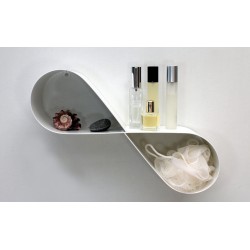 Etagère murale salle de bain moderne étagère blanche design Mobius