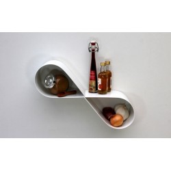 Etagère blanche design  étagère cuisine moderne Mobius 40 cm