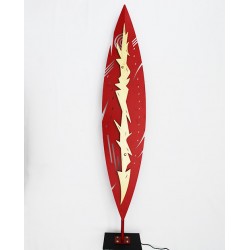 Lampadaire moderne en acier teinte rouge lampe design sculpture lumineuse