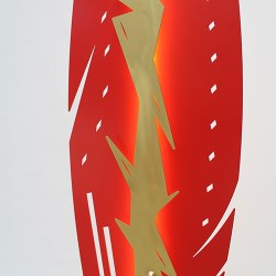 luminaire design lampadaire moderne en acier teinte rouge