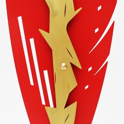 Lampe sur pied design dotée de led teinte rouge lampadaire moderne