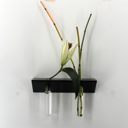 Vase mural avec soliflore en verre deux soliflores modernes sur étagère