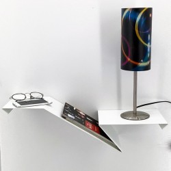 Table de nuit murale design table de chevet suspendue moderne blanche