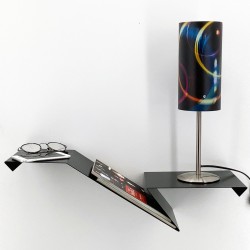 Table de chevet suspendue murale en acier chevet moderne table de nuit design