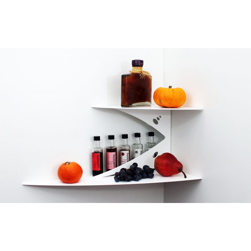 Etagère murale d'angle blanche design métal étagère moderne salon