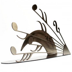 Porte-serviettes original pour la table réalisé en inox design notes de musique