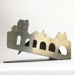 Porte- serviettes en papier, porte-serviettes de table réalisé en inox motif maison, village