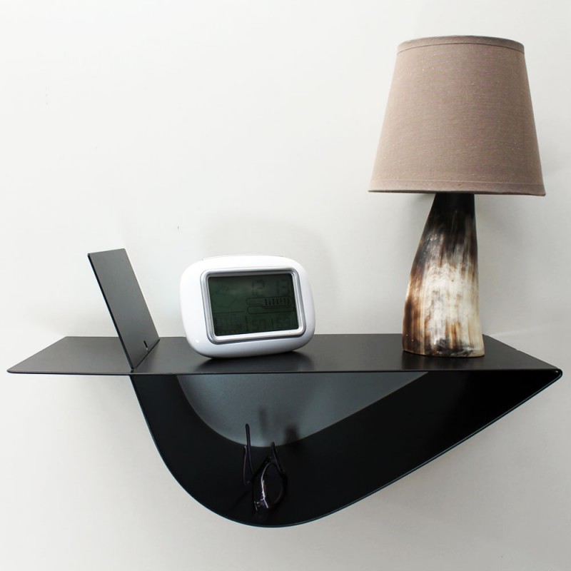 table de chevet murale chevet de lit suspendu design noir table de nuit moderne et originale
